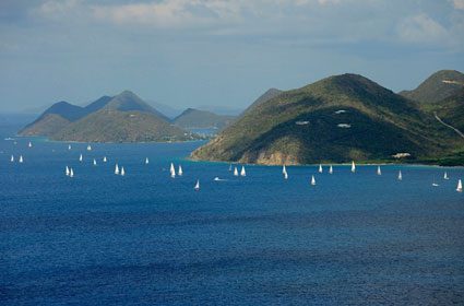 Spectacular scenery on the race course at the BVI Spring Regatta & Sailing Festival where warm water and hot racing are guaranteed! Credit: ©Todd VanSickle/BVI Spring Regatta & Sailing Festival