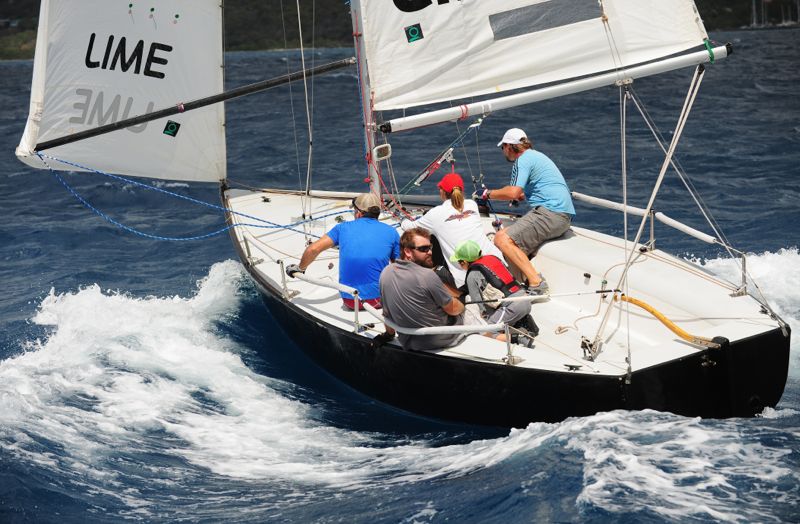 Totola's Colin Rathbun at the helm of IC 24 winner Tortola Express (Photo: Todd VanSickle)