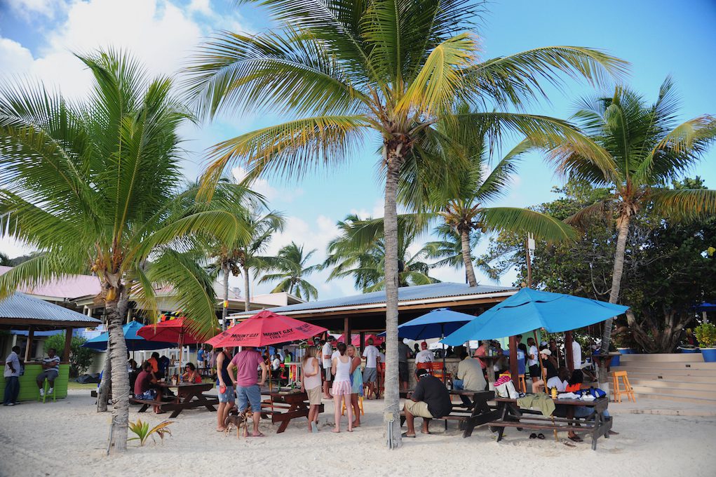 Getting ready to party on the beach at Nanny Cay with the opening at Peg Legs and the Mount Gay Red Cap party late into the evening © BVI Spring Regatta/Todd VanSickle