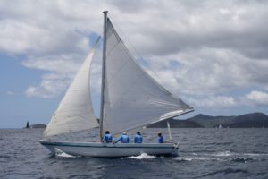 First place for Esmie skippered by Brian Duff in the VP Bank Tortola Sloop Spring Challenge © Christophe Courau