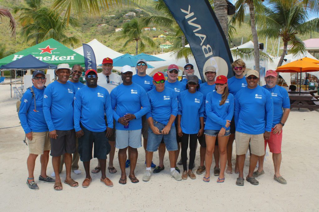 Teams racing in the 4th VP Bank Tortola Sloop Spring Challenge at the BVI Sailing Festival today © Christophe Courau