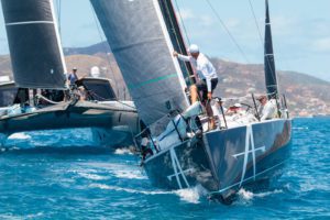 Action stations: HH66 Nala racing in the Offshore Multihull class and J121 Apollo in CSA Racing 1 © Alastair Abrehart