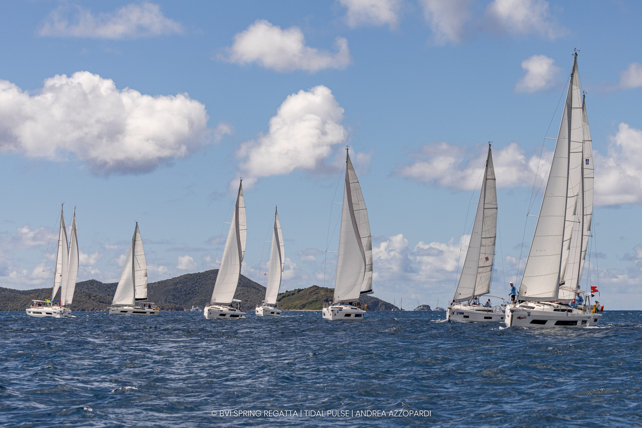 One of the bareboat fleets starting in the Sir Francis Drake Channel