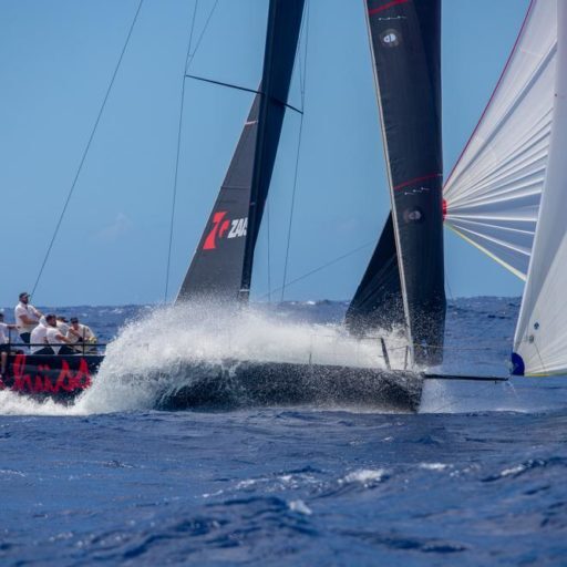 Tschuss powers through the waves. Photo credit BVISR